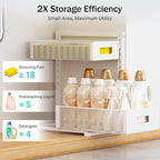 Petiza Under Sink Organizer Adjustable Height 2 Tier Bathroom Organizer Pull - Image 6