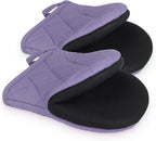Short Oven Mitts, Heat Resistant 500°F, Silicone Grip Kitchen Gloves, Non-Slip by GOLDMEET