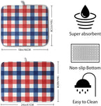 4th of July Dish Drying Mat Patriotic Buffalo Plaid Drying Mats - Image 2