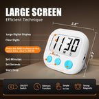 2 Pack Digital Kitchen Timer for Cooking Big Digits Loud Alarm Magnetic Backing - Image 4