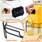 Bululuo Glass Drinks Dispenser for Parties, 2 Gallon Beverage Dispenser - Image 5