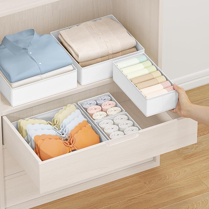 DIMJ Drawer Organizer Clothes, 8 Pack Dresser Organizer, Foldable Closet - Image 5