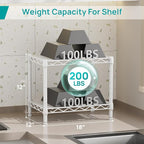 SINGAYE 2 Small Shelves Kitchen Storage Shelf Wire Shelving Unit Metal Shelf - Image 3