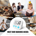 6 Pack Digital Kitchen Timers for Cooking Magnetic Timer for Cooking Loud Alarm - Image 5