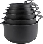 COOK WITH COLOR Nesting Plastic Mixing Bowl Set with Pour Spouts and Handles by CookwithColor