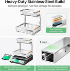 Kitstorack Under Sink Organizer, 2 Tier Under the Sink Storage, Slide out Pull - Image 2