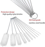 Long Straw Brush, Nylon Pipe Tube Cleaner 8-ihch 10 Different Diameters Set of - Image 3