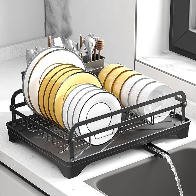 Dish Drying Rack for Kitchen Counter, Large Dish Drying Rack by HOMEAILIE