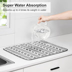 SUBEKYU Dish Drying Mat for Kitchen Counter, Absorbent Microfiber Dishes - Image 2