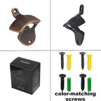 Old Fashion Bottle Opener Wall Mounted Stainless OPEN HERE Black Screw in Wall - Image 4