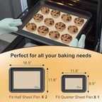 HOTEC Silicone Baking Mats 3 Pack – Thickened Non-Stick Reusable Silicone - Image 3