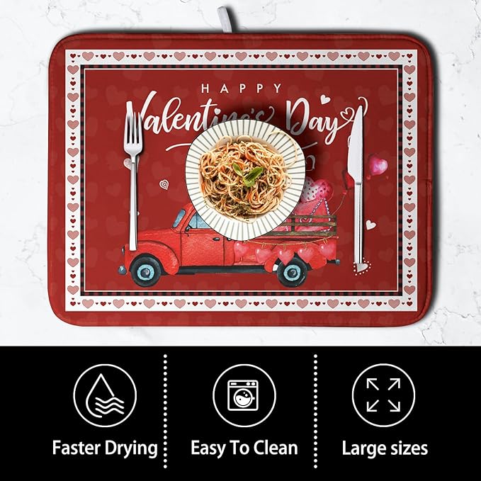 Happy Valentine's Day Dish Drying Mat - Image 4