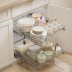 DINDON Pull Out Cabinet Organizer, Cabinet Pull Out Shelves, 2 Tier Pull Out - Image 4
