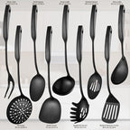 9PCS Silverware Set for 304 Stainless Steel Kitchen Utensils Set Cooking - Image 2