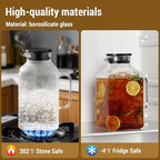 1 Gallon Square Glass Pitcher - Image 4