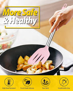 Pack of 4 Silicone Cooking Utensils Set, Non Stick Large Solid Spatulas - Image 4