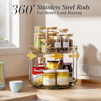 LAMU 2 Tier Lazy Susan Turntable Organizer 10.6'' Rotating Spice Rack - Image 3