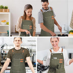 OUNLEN Chef Apron for Men Women Canvas Aprons - Image 6