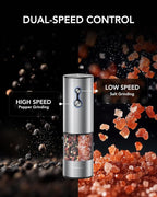 FORLIM Rechargeable Electric Salt and Pepper Grinder Set, Dual-Speed Control - Image 3