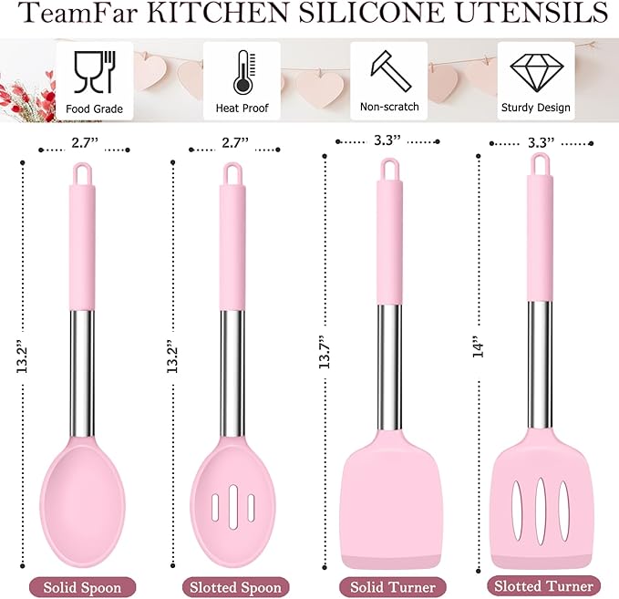 TeamFar Kitchen Utensils, for Frying Mixing Draining Turning, Healthy & - Image 2