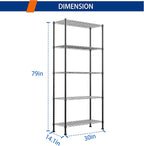 REGILLER 5-Wire Shelving Metal Storage Rack Adjustable Shelves, Standing - Image 3