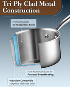 Cook N Home Stainless Steel Sauce Pan - Image 5