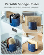 Zoeeker Kitchen Sponge Holder, Ceramic Sponge Organizer Scrubby Holder Sink - Image 4