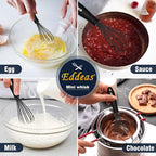 Eddeas Silicone Mini Whisk, Small whisks Non-Stick Tiny Whisks set of 2（5.5in & - Image 4