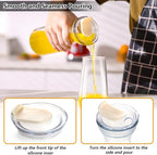 Set of 4 Glass Carafes with Flip Top Lids – Clear Glass Water Pitchers and - Image 3