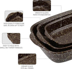 3-Pack Deep Rectangular Ceramic Baking Dishes, Heavy-Duty Oven-Safe Stoneware - Image 4