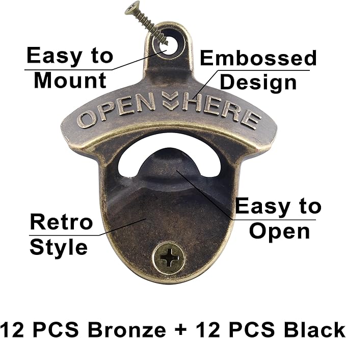 24 PCS Bulk Wall Mounted Bottle Opener - Image 2