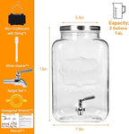 Moretoes 2 Gallon Glass Drinks Dispenser - Image 2