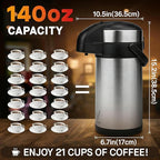 Airpot Coffee Dispenser with Pump - 140 oz Insulated Stainless Steel Coffee - Image 3