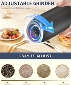 CIRCLE JOY Gravity Electric Salt and Pepper Grinder Set, Battery Powered - Image 4