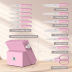 imarku Knife Set with Block, Sharp Knife Set with Built-in Sharpener, Japanese - Image 7