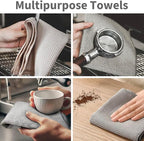 Barista Towel 6 Pack, Extra Thick Microfiber Coffee Cleaning Cloths, Espresso - Image 5