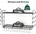 Housolution Pot Rack Wall Mounted, 3 Level Height Adjustable, 2 Tier Heavy Duty - Image 7