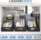 1 Pack-11.4"-16.14"H Under Sink Storage Organizer, Large 2-Tier Elegant Mesh - Image 5