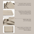 Martha Stewart Gallen 3-Piece Cookie Sheet Set – 13", Ceramic Nonstick - Image 4
