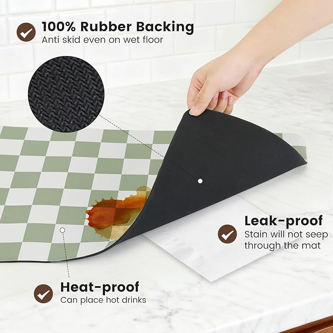 16" x 24" Checkered Dish Drying Mat - Image 4