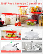 2QT NSF Food Storage Containers: 2 PCS Commercial Clear Square Food Storage - Image 2