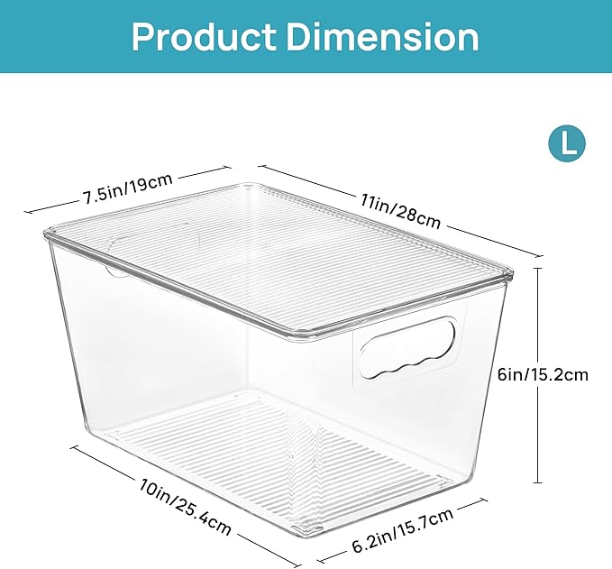 Vtopmart 10 Pack Clear Stackable Storage Bins - Image 2