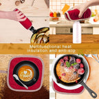 4Pcs Oven Mitts and Pot Holders Set, 572F Heat Resistant Oven Glove, Soft - Image 4