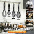 Anaeat Silicone Kitchen Whisk Set of 4, Egg Beater Milk ​Blender - Image 7