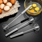 3 Pack Stainless Steel Egg Whisk, Hand Push Rotary Whisk Blender, Versatile - Image 2