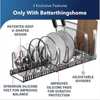 Better Things Home 5.5” Wide 12-Slot Adjustable Pot Lid Organizer - Image 2