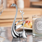 AnSaw Silver Small Coffee Spoon Holder Set, Swan Base - Image 7