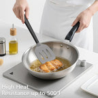Coukre 3 Pack Silicone Spatula Set, High Heat Resistant, Fish Spatula, Solid & - Image 4