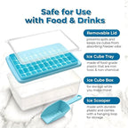 2Pack Ice Cube Tray with Lid and Bin - Image 2