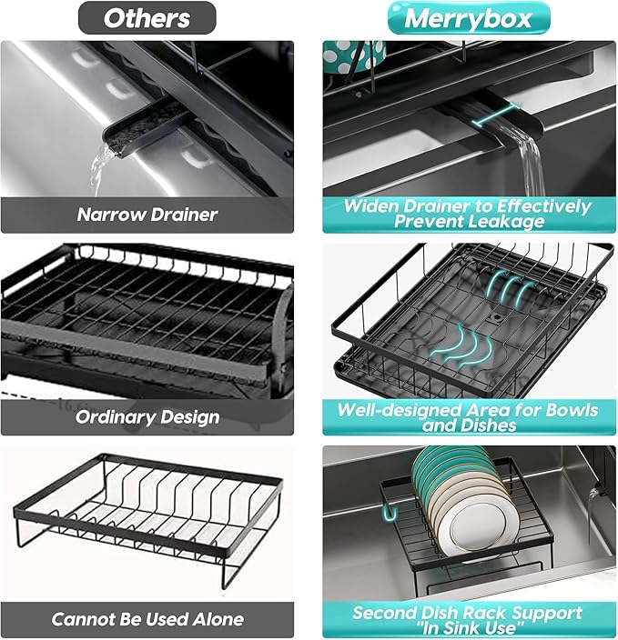MERRYBOX Dish Drying Rack Space-Saving Dish Racks - Image 4